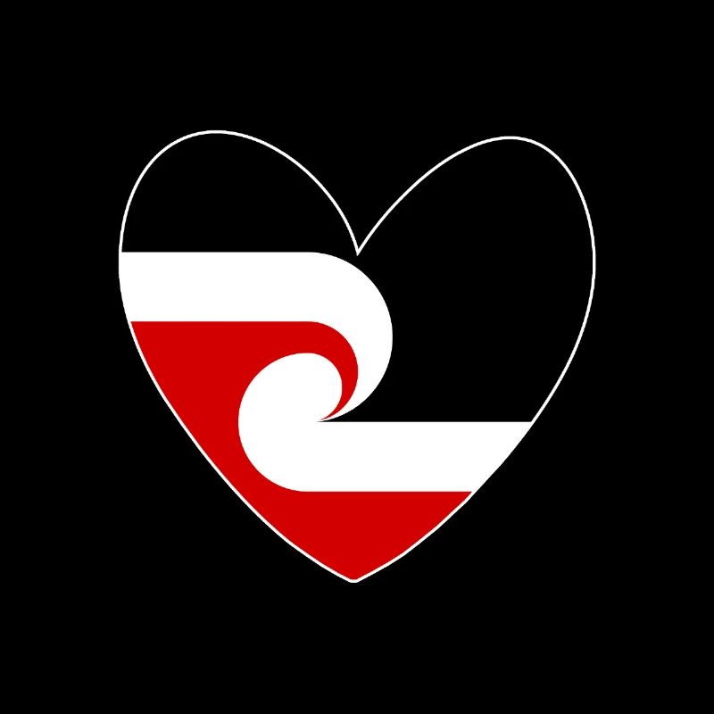 Drapeau maori en forme de cœur, Nouvelle-Zélande