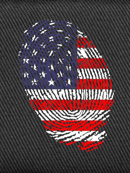 Fingerabdrücke der US-Flagge