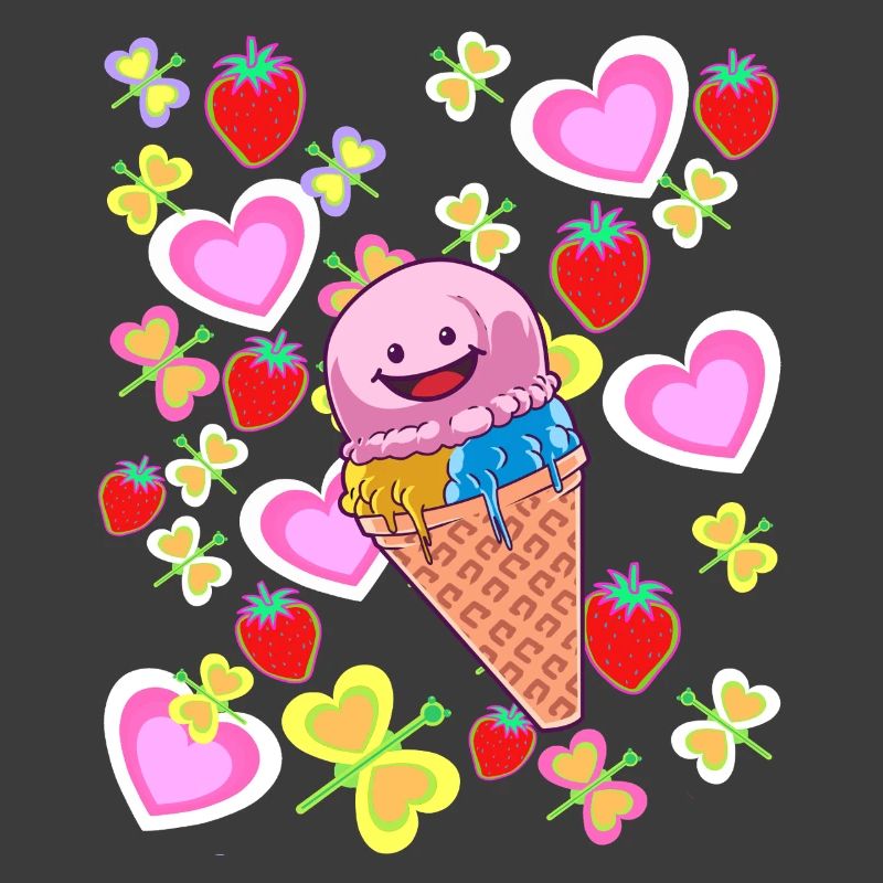 Sommer Retro Eis Eiskrem Kinder Kind Eiscrem