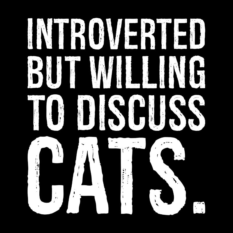 introverted but willing to discuss cats