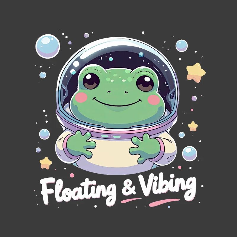 Floating & Vibing – Grenouille astronaute dans l’espace