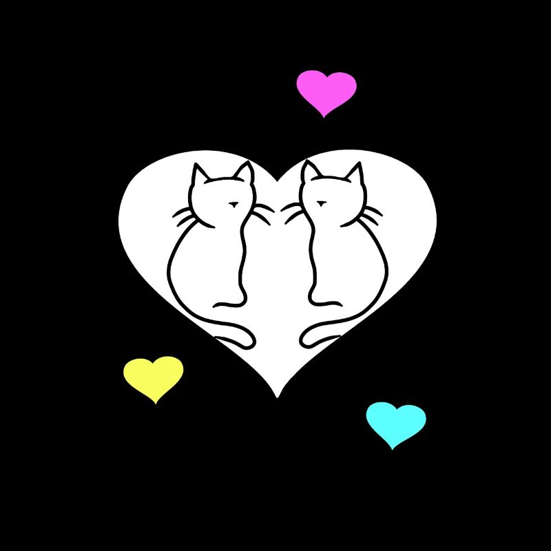 Retro Katzen Katze Valentin Herz Herzen Vintage