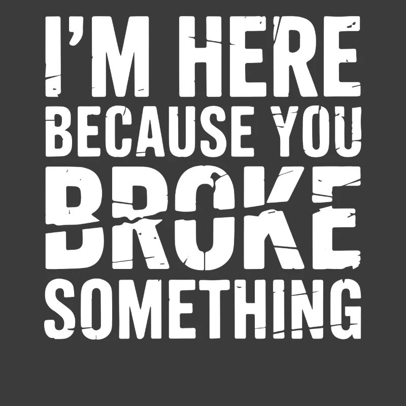 I'm Here Because You Broke Something Funny