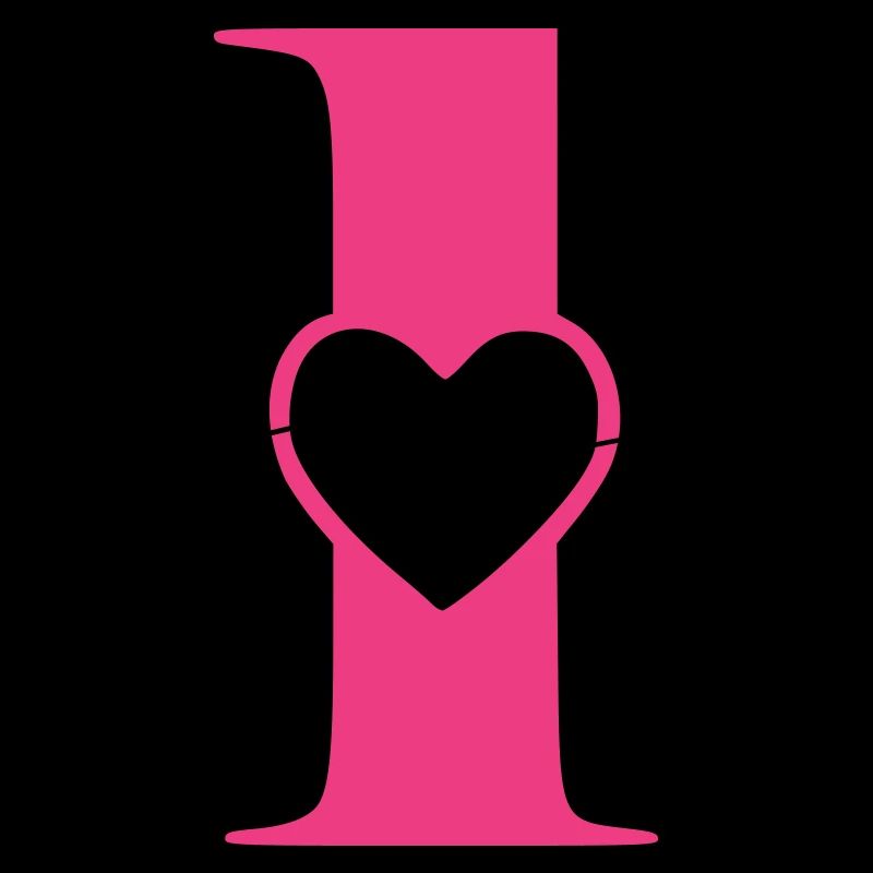 Ziffer Eins 1 mit Herz