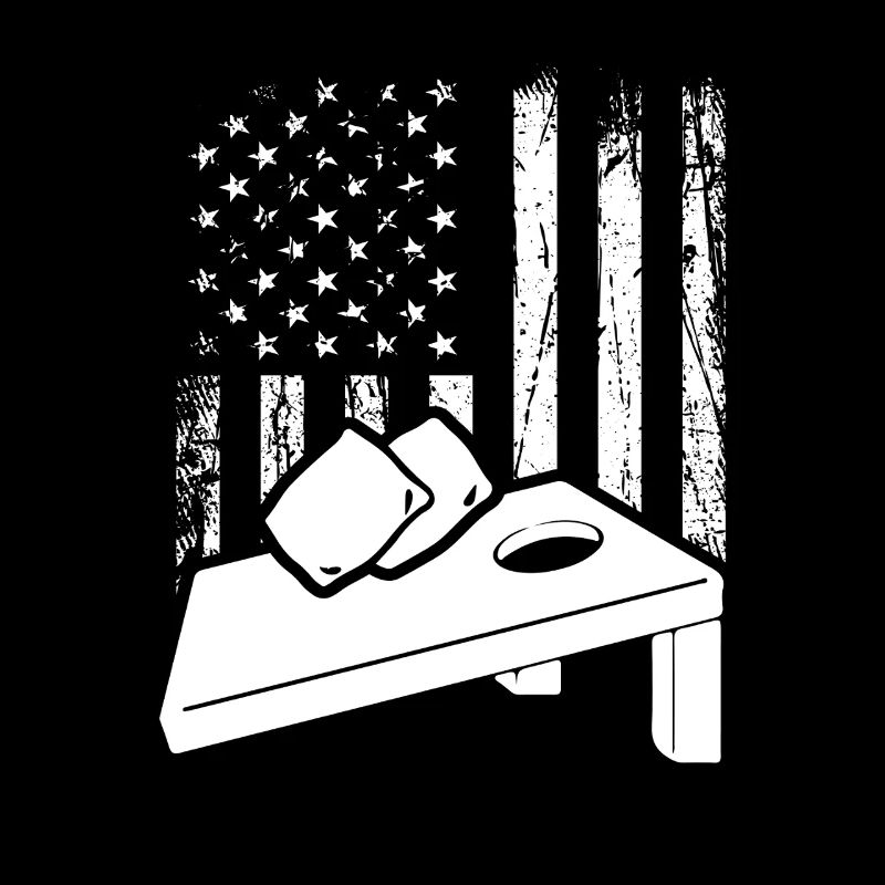Cornhole Player USA Flag Design