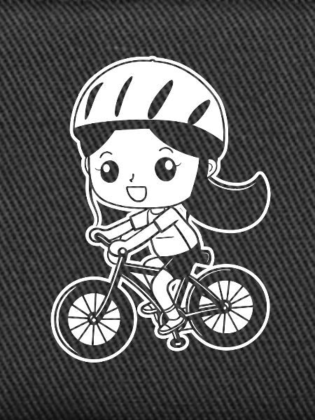 Radfahrerin Comic Stil