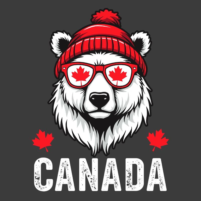 Canada Bear with Cap and Maple Style