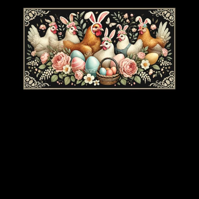 Pâques, poulets, poussins, esthétique vintage