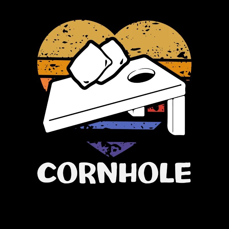 Cornhole Player Coeur Design Rétro