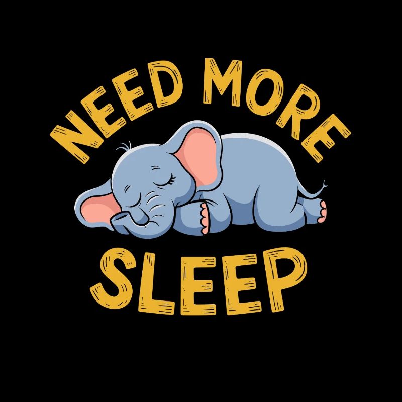 manque de sommeil éléphant mignon compagnon pour