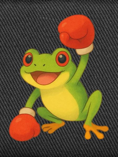 Frosch mit Boxhandschuhen