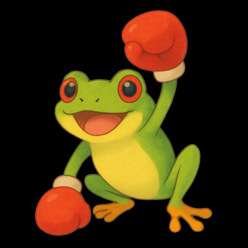 Grenouille avec des gants de boxe
