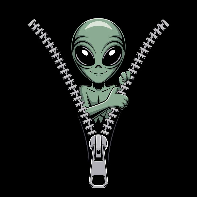 Drôle de look de fermeture éclair extraterrestre