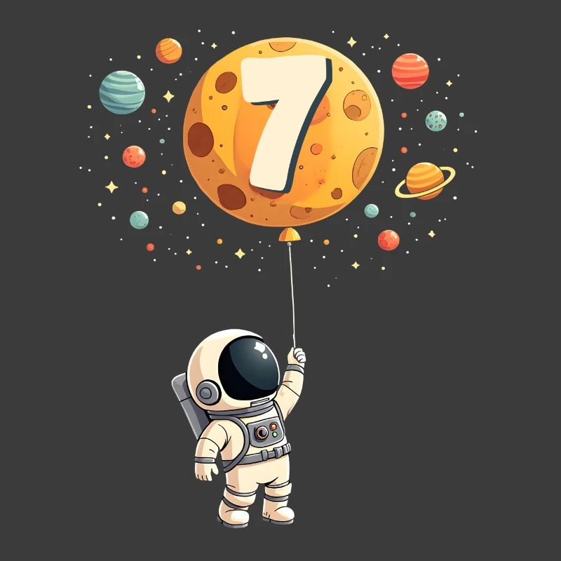Astronaute mignon 7ème anniversaire garçon espace