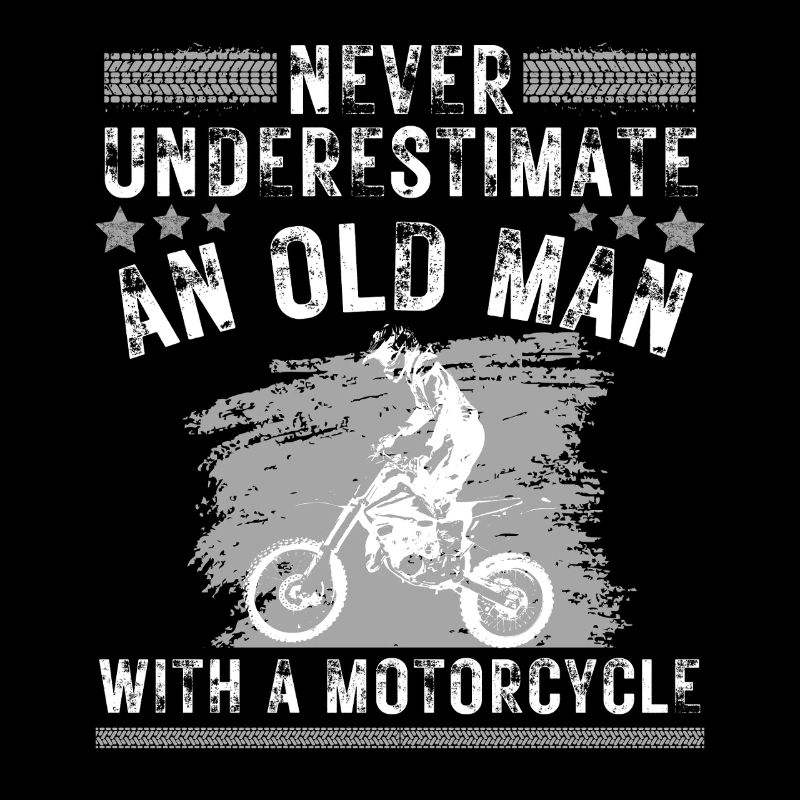 Alter Biker Opa Motorradfahrer