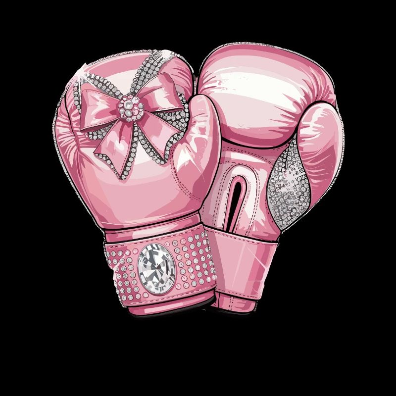 Gants de boxe roses élégants avec arc et