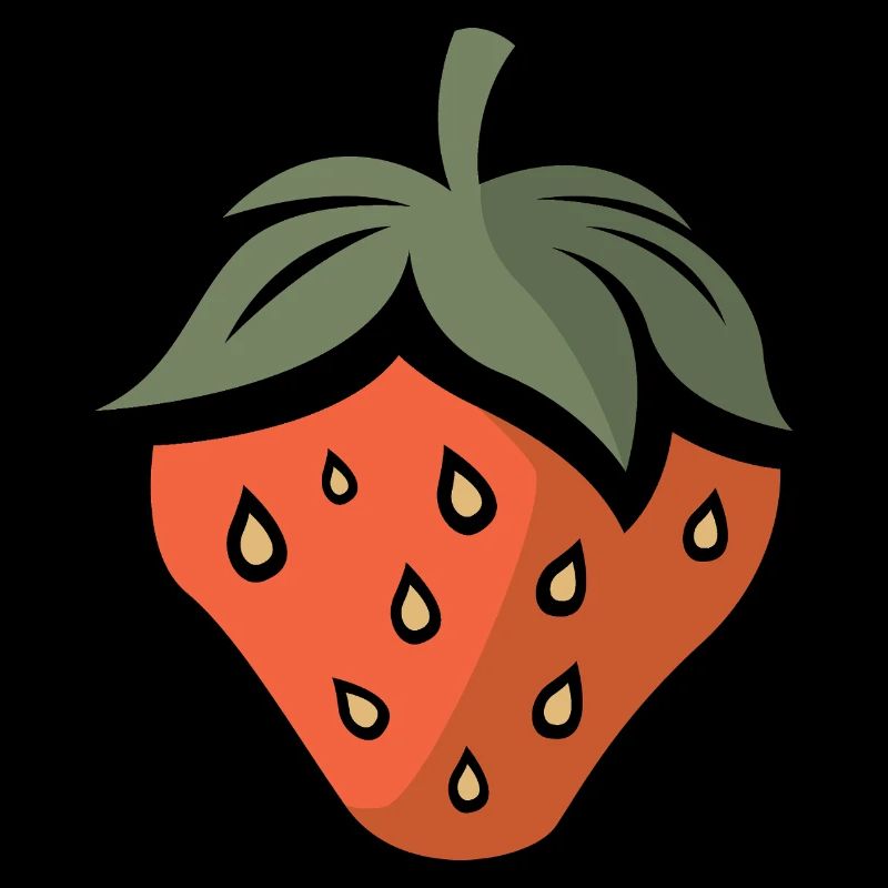Strawberry icon in comic and cartoon style