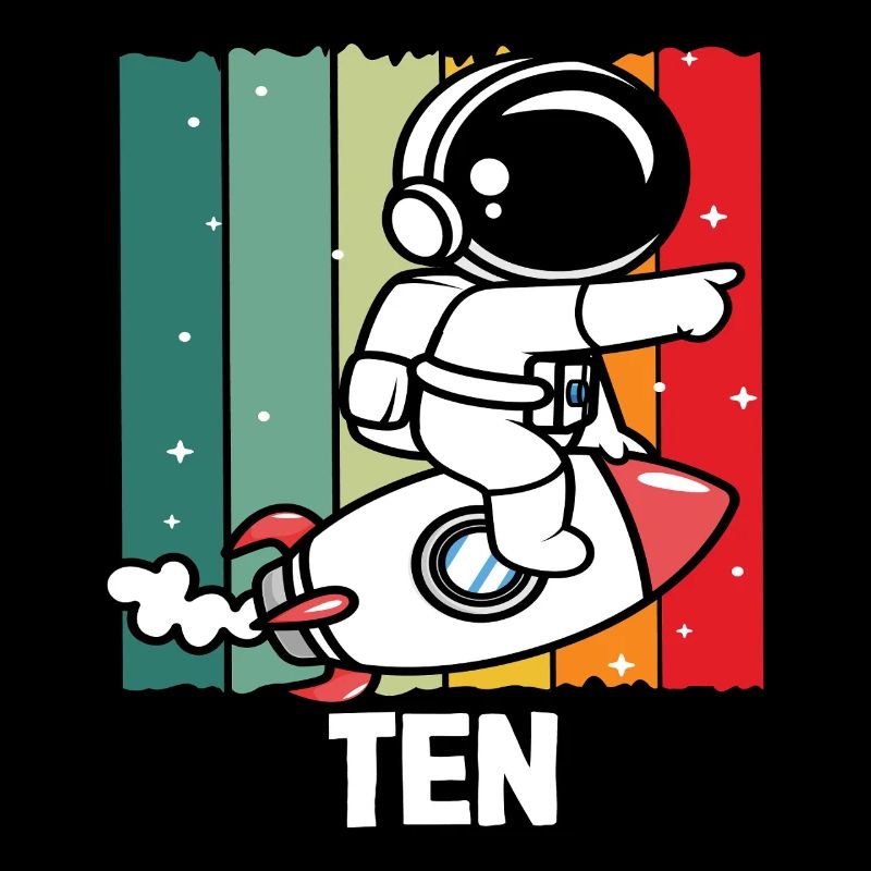 Astronaut Rakete Zehn Geburtstag Abenteuer