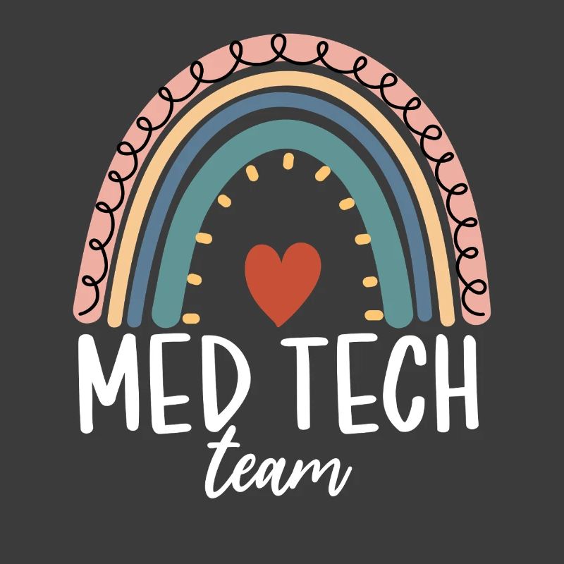 Med Tech Team Boho Rainbow Funny Medical Lab