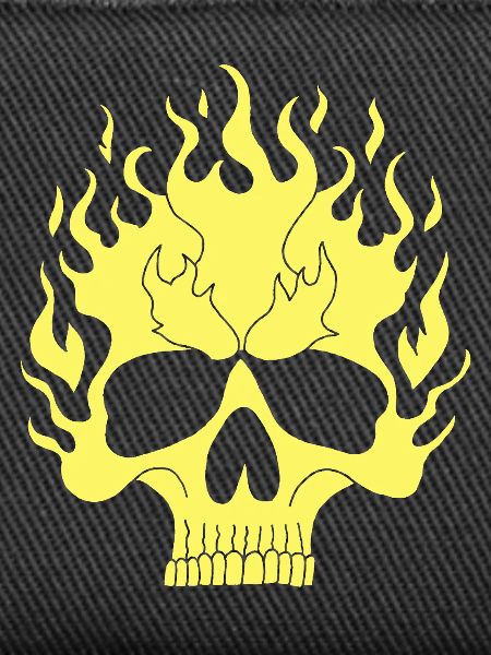 Gelber Flammender Schädel