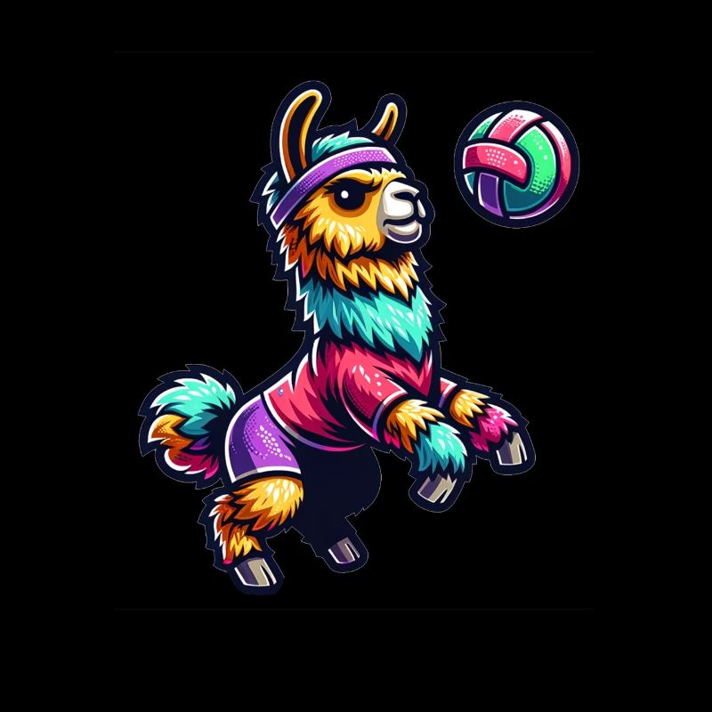 Lama coloré Volleyball Fun