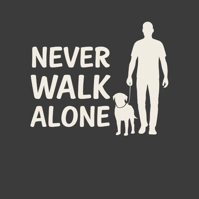 Never Walk Alone – Man with Dog Silhouette