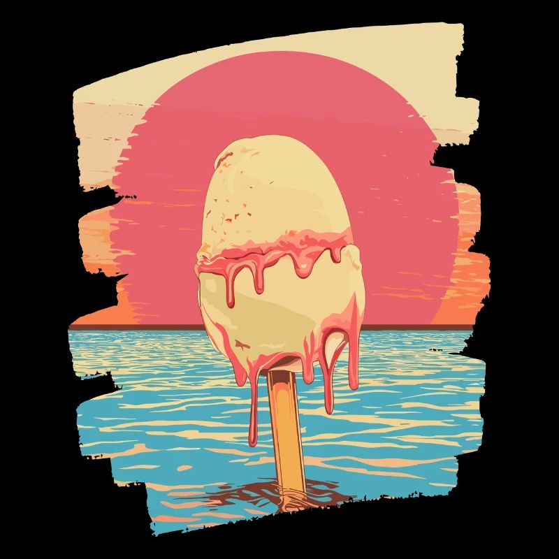Eis und Eiscreme Kugel Sommer Sonnenuntergang