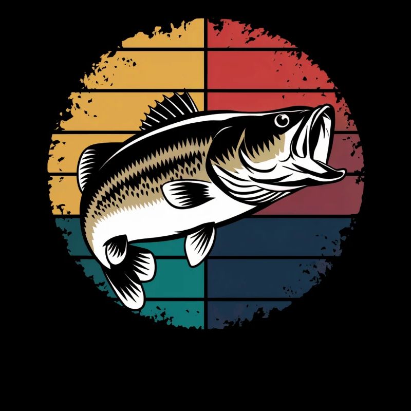 Pêche à l’achigan rétro Pêcheur d’achigan à grande bouche