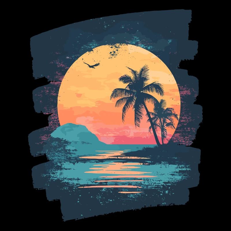 Beach Palm Trees Sunset Summer