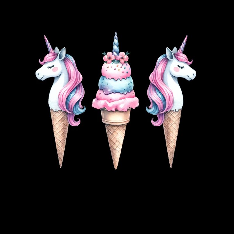 Retro Einhörner Eis Eiskreme Eiscrem Kinder Kind
