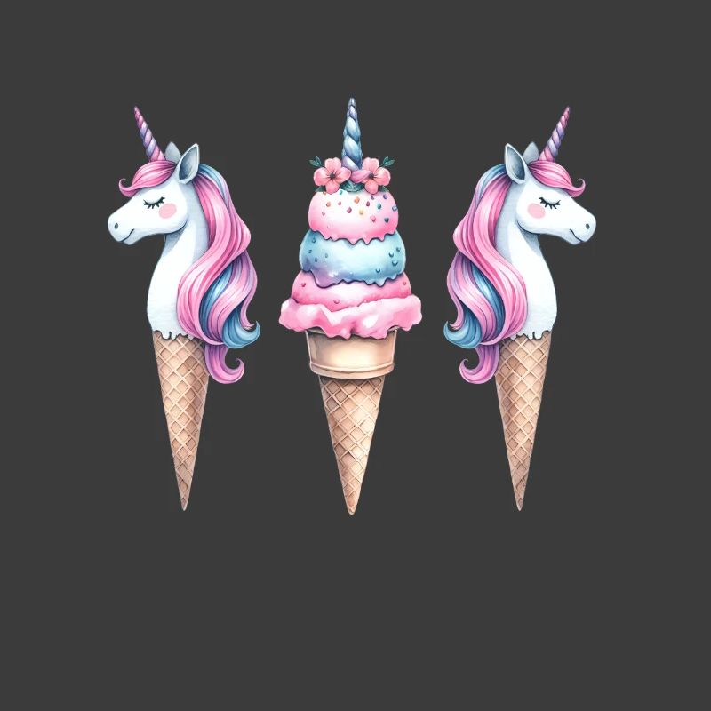 Retro Einhörner Eis Eiskreme Eiscrem Kinder Kind