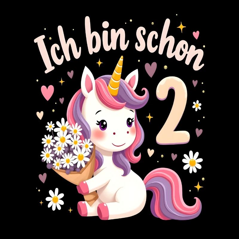 Licorne mignonne 2e anniversaire pour les filles