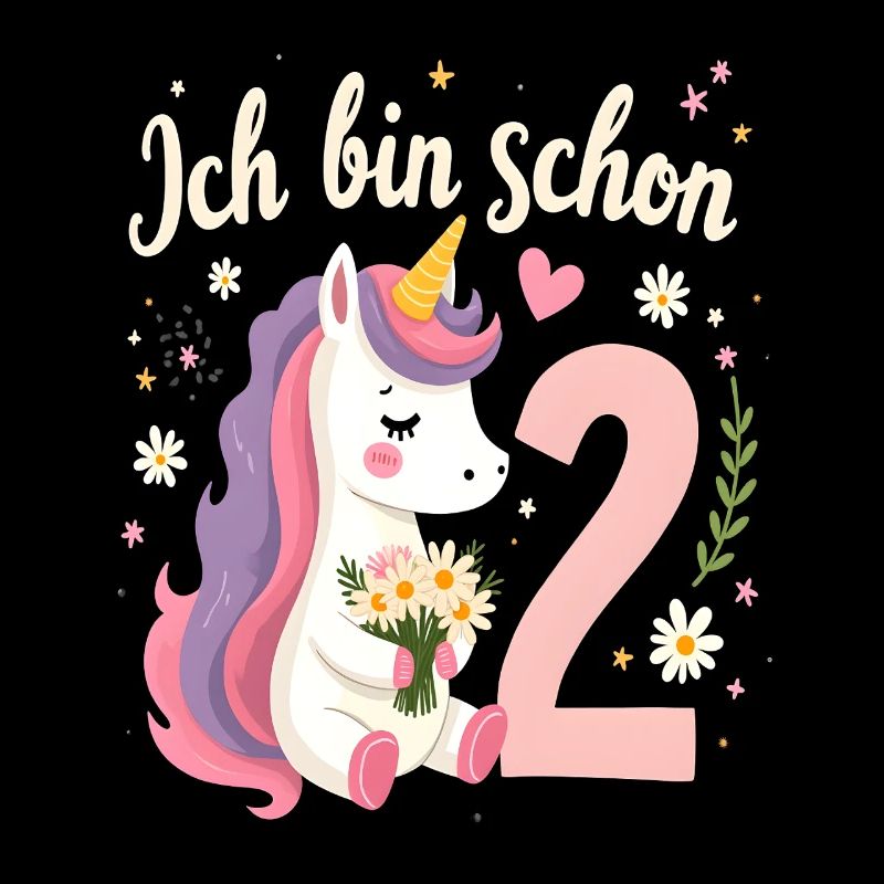 Licorne mignonne 2e anniversaire pour les filles