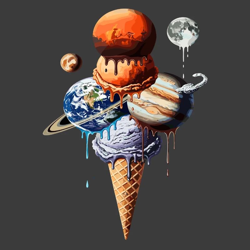 Planeten Eiscreme Waffel Kosmische Einskugel