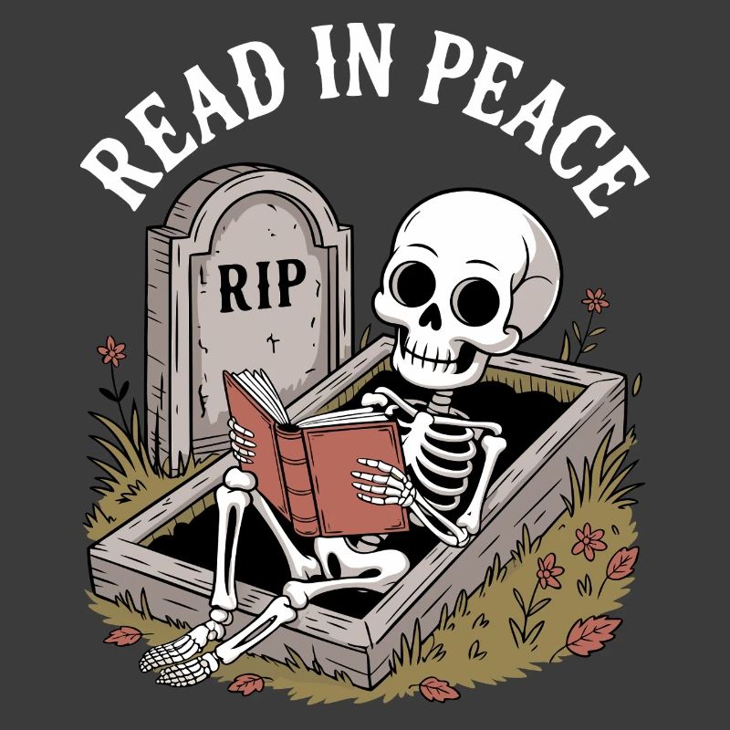 Read In Peace Skeleton Bücher Reading Funny Reader