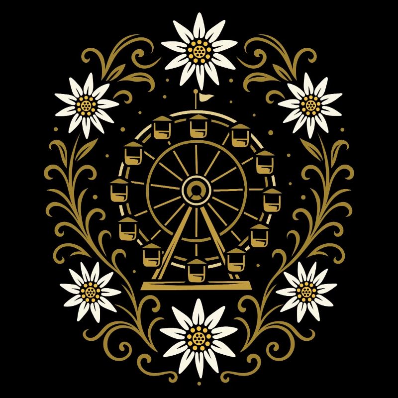 Ferris wheel & edelweiss - nostalgic festive design