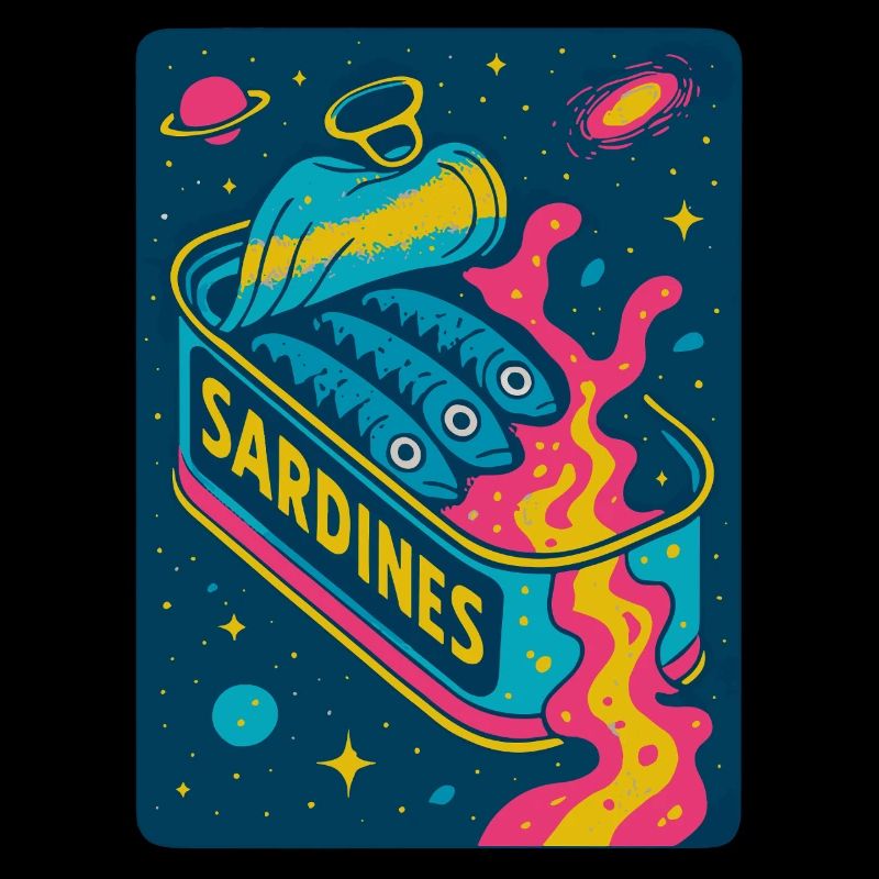 Kosmische Sardinen Retro Kunst
