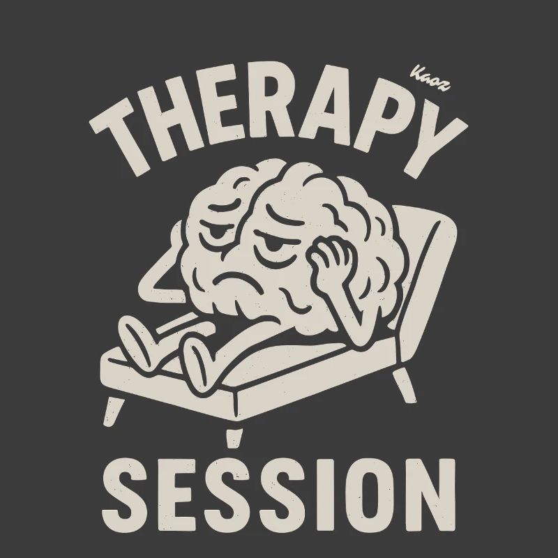 Brain with headache in therapy session