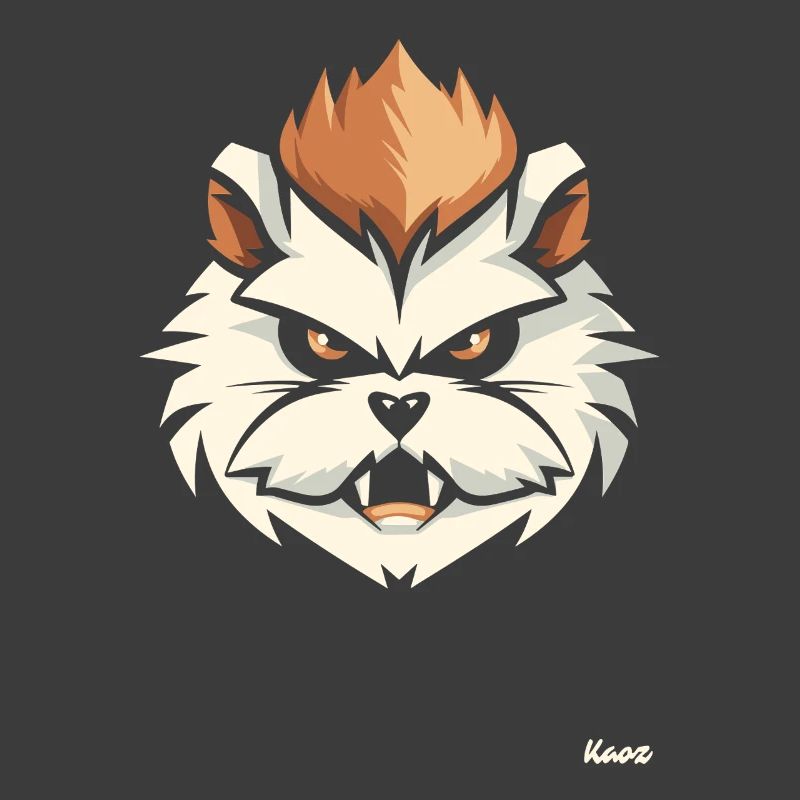 Angry hamster head with mohawk