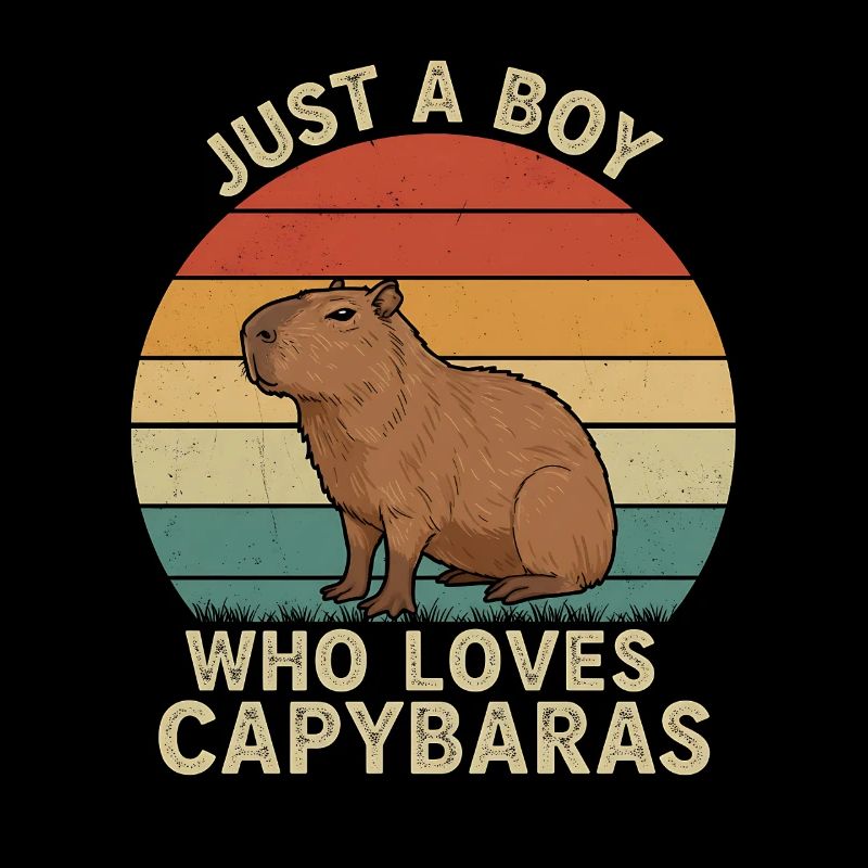 Nur ein Junge, der Capybaras liebt