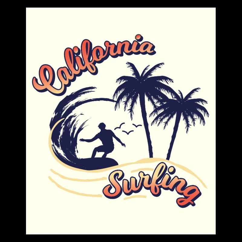 California Surfing Palm Design