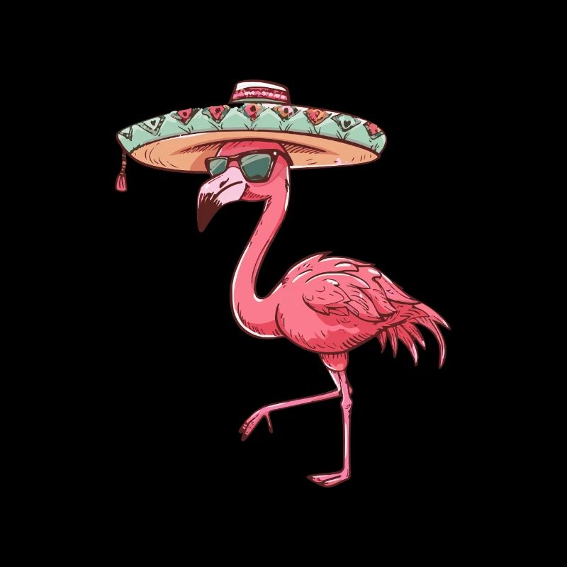 Flamingo Comic Lustig Sombrero
