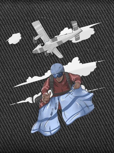 Aerial Skydive Pilot Illustration