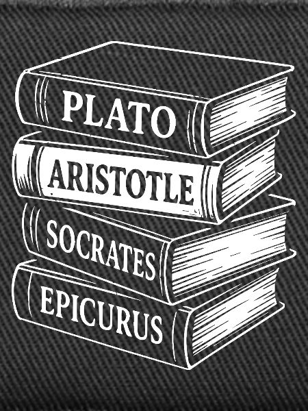 Klassische Philosophen Buchstapel Design