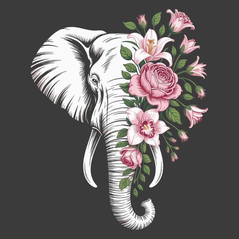 Éléphant fleuri
