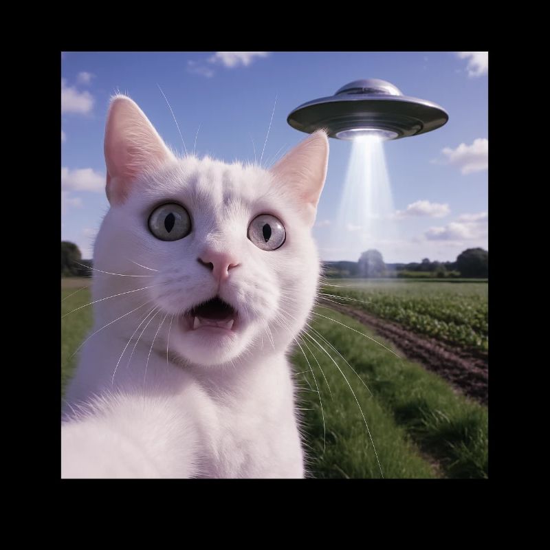 Cat Selfie With Alien Ufo