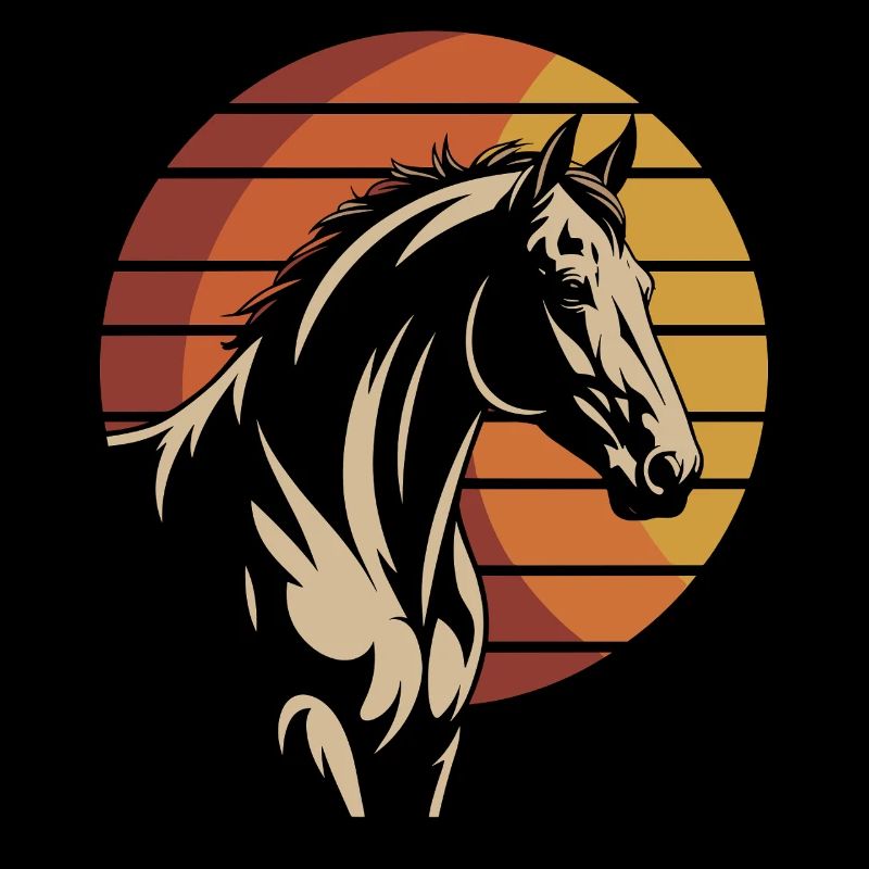 Design élégant pour chevaux dans le style du coucher du soleil
