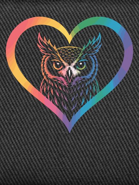 Regenbogen Eulen Herz Design