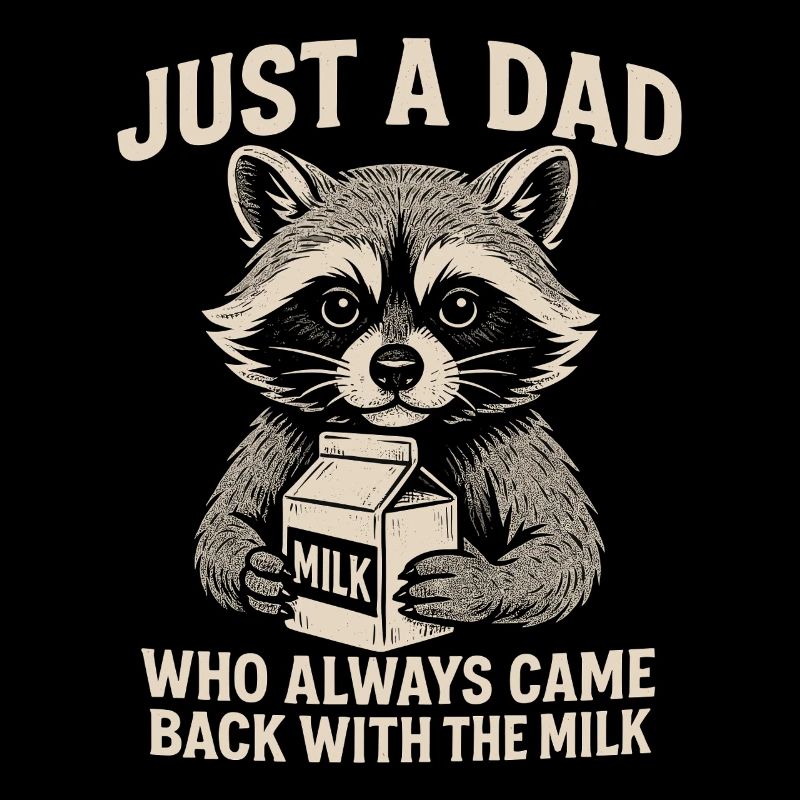 Papa raton laveur ramène du lait