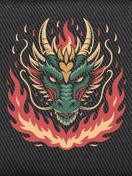 Feuriger Drache mit Herz